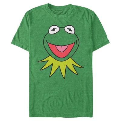 Disney Classics - Muppets - Kermit Big Face - Männer T-Shirt - Grün Meliert - Vorne