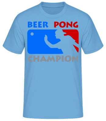 Beer Pong Champion - Pánské basic tričko - Světle modrá - Napřed