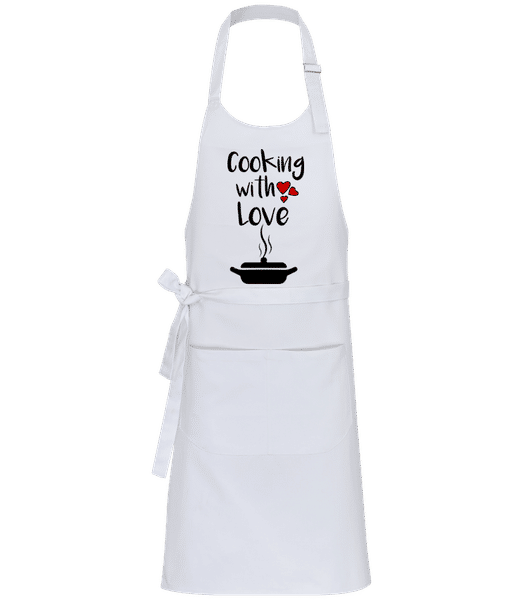 Aperçu: Cooking With Love - Tablier professionnel - Blanc - Devant