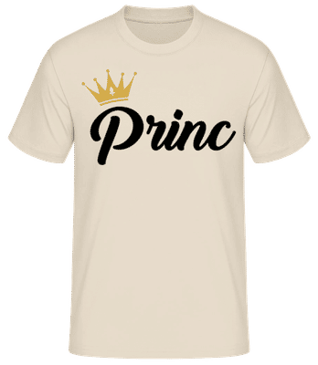 Princ - Pánske basic tričko - Krémová - Predné