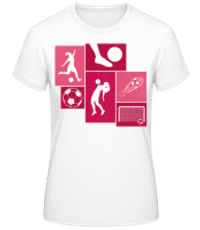 Fußball Collage - Frauen Basic T-Shirt - Weiß - Vorne