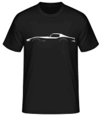 'Chevrolet Corvette C3' Silhouette - T-shirt standard Homme - Noir - Devant
