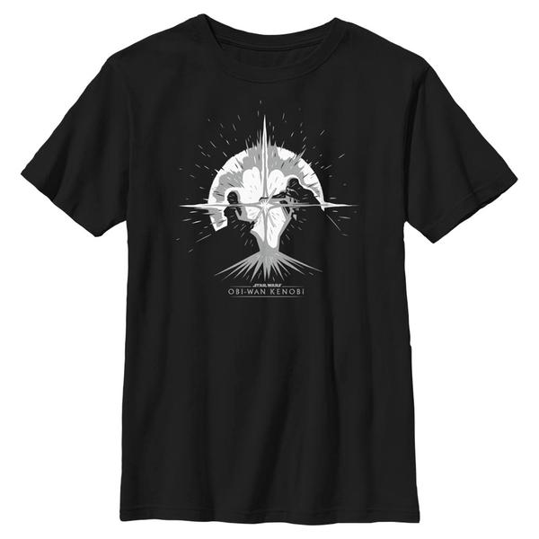 Aperçu: Star Wars - Obi-Wan Kenobi - Obi-Wan Kenobi & Darth Vader Explosive Duel Graphic - Enfant T-shirt - Noir - Devant
