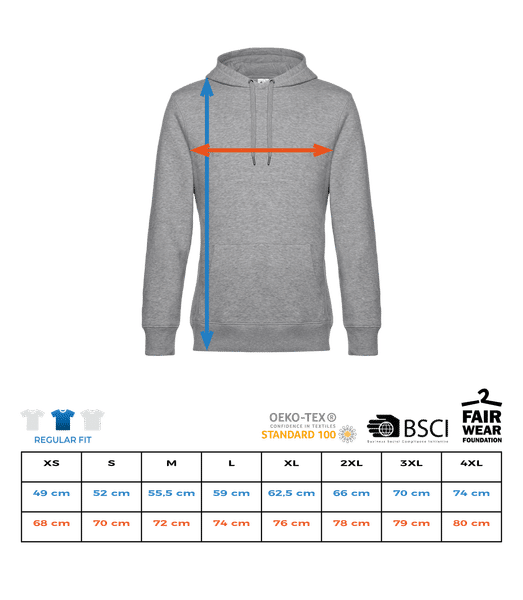 Star Wars - Le Réveil de la Force - Stormtrooper First Order - Unisex Sweat à capuche - Tableau des tailles