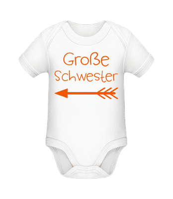 Große Schwester - Baby Bio Strampler - Weiß - Vorne