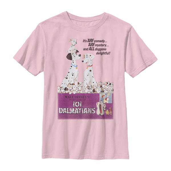 Aperçu: Disney Classics - Les 101 Dalmatiens - Skupina Vintage Poster Variant - Enfant T-shirt - Rose - Devant Aperçu: Disney Classics - Les 101 Dalmatiens - Skupina Vintage Poster Variant - Enfant T-shirt - Rose - Devant