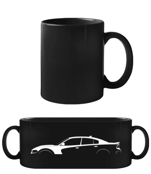 Aperçu: 'Dodge Charger SRT Hellcat' Silhouette - Tasse Noire - Noir - Devant