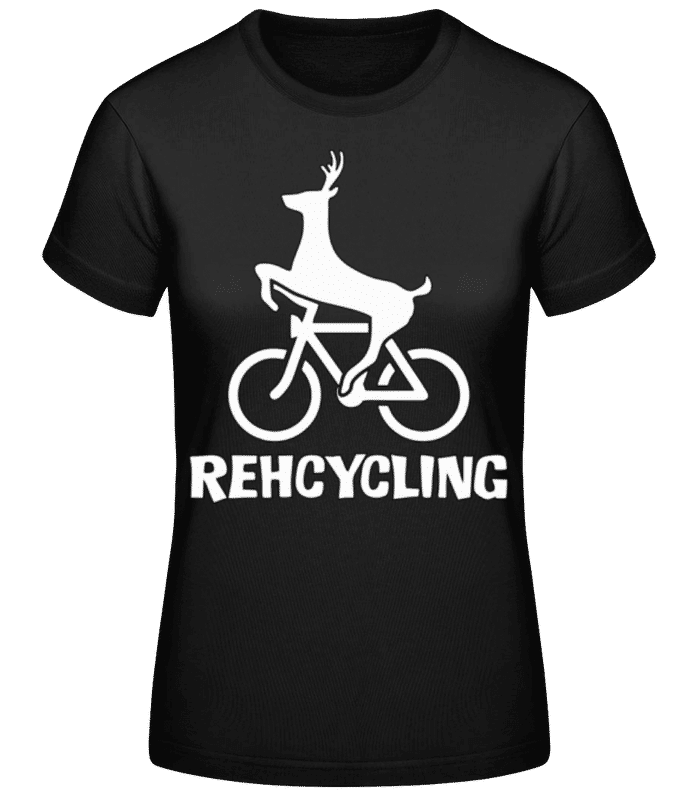Vorschau: Rehcycling - Frauen Basic T-Shirt - Schwarz - Vorne