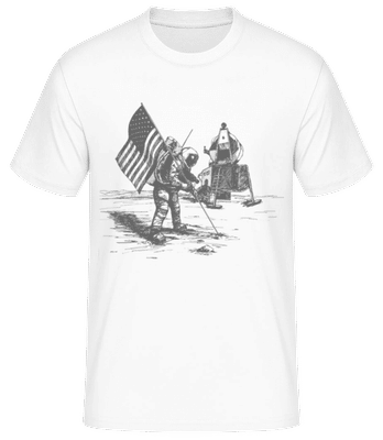 Atterrissage Lunaire Apollo - T-shirt standard Homme - Blanc - Devant