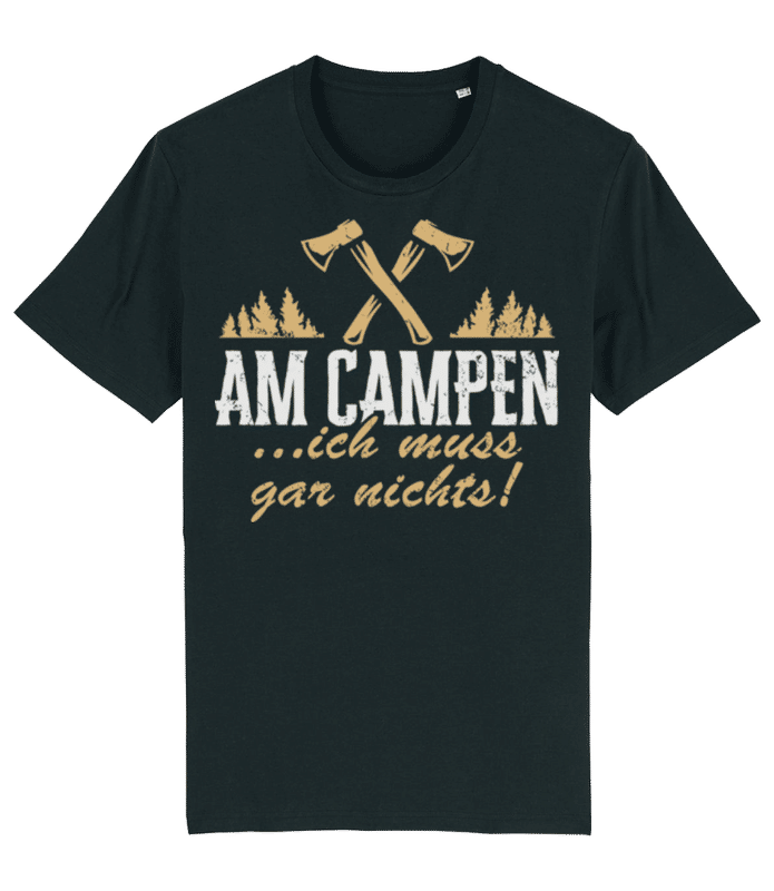 Vorschau: Am Campen - Männer Bio T-Shirt Stanley Stella 2.0 - Schwarz - Vorne