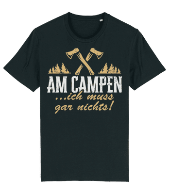 Am Campen - Männer Bio T-Shirt Stanley Stella 2.0 - Schwarz - Vorne