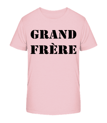 Grand Frère - T-shirt bio Enfant Stanley Stella 2.0 - Rose - Devant