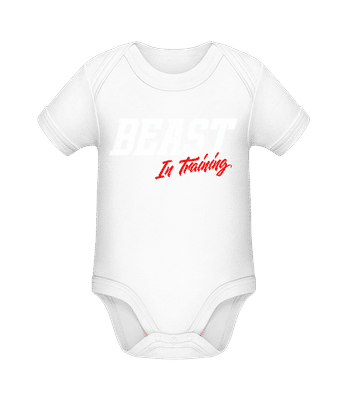 Beast In Training - Baby Bio Strampler - Weiß - Vorne