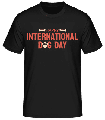Happy Dog Day - Männer Basic T-Shirt - Schwarz - Vorne