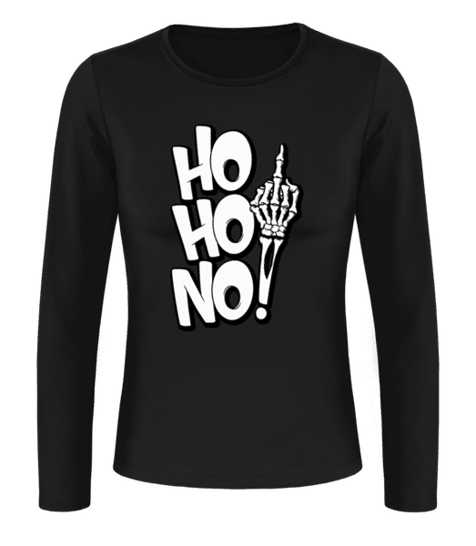 Aperçu: Ho Ho No - T-shirt à manches longues standard Femme - Noir - Devant