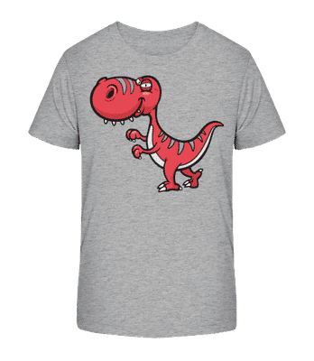 Dinosaure Drôle De Bande Dessiné - T-shirt bio Enfant Stanley Stella 2.0 - Gris chiné - Devant