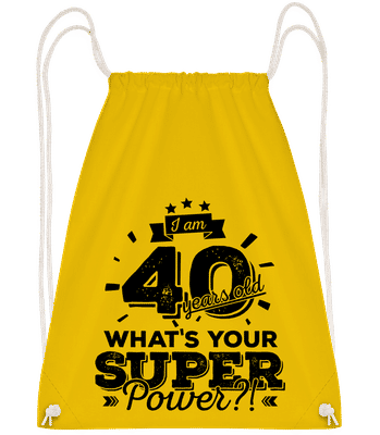 40 Years Super Power - Drawstring Backpack - Yellow - Vorn