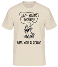 Už mi chýbaš - Pánske basic tričko - Krémová - Predné