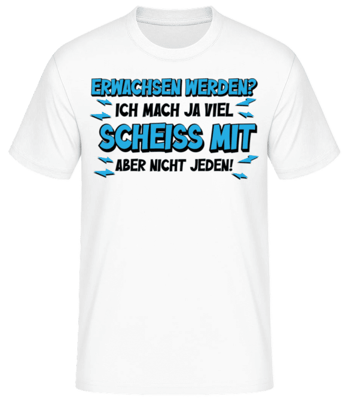 Vorschau: Erwachsen Werden? - Männer Basic T-Shirt - Weiß - Vorne