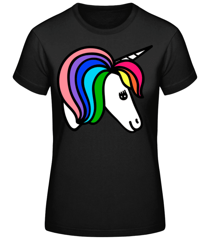 Vorschau: Unicorn Rainbow - Frauen Basic T-Shirt - Schwarz - Vorne