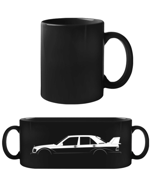 Aperçu: 'Mercedes Benz 190 E2.5' Silhouette - Tasse Noire - Noir - Devant