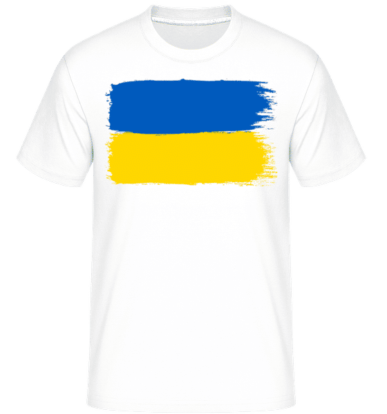Aperçu: Drapeau Ukraine -  T-Shirt Shirtinator homme - Blanc - Devant