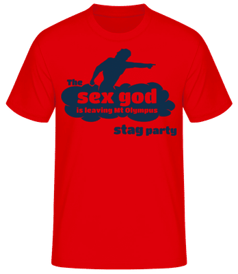 Stag Party Sex God - Männer Basic T-Shirt - Rot - Vorne