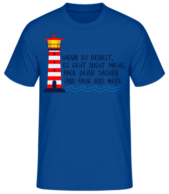 Fahr Ans Meer - Männer Basic T-Shirt - Royalblau - Vorne