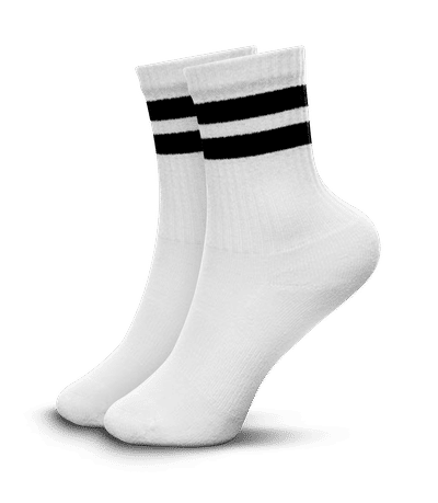 Chaussettes de tennis Mr. Socks - Blanc / Noir - Devant