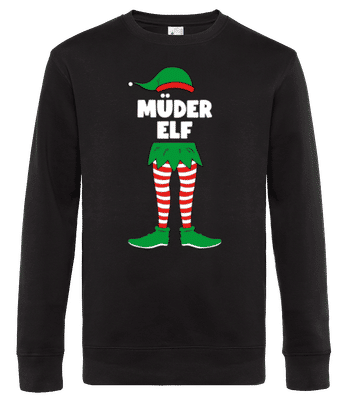 Müder Elf - Männer Standard Pullover - Schwarz - Vorne