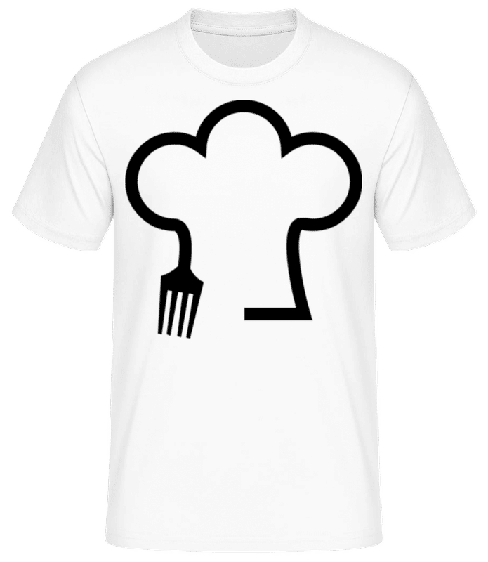 Preview: Chef Hat With Fork - Men's Basic T-Shirt - White - Front
