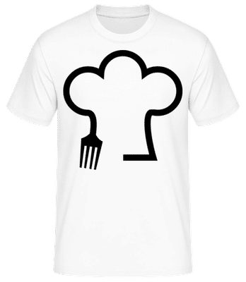 Chef Hat With Fork - Pánské basic tričko - Bílá - Napřed