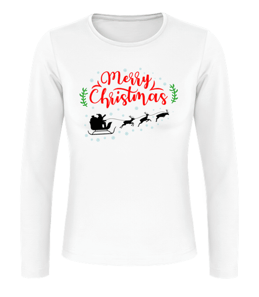 Aperçu: Merry Christmas - T-shirt à manches longues standard Femme - Blanc - Devant