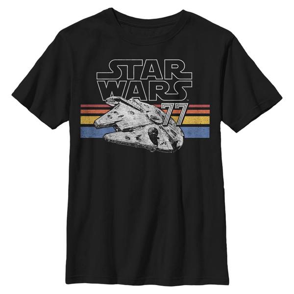 Aperçu: Star Wars - Millennium Falcon Falcon Stripes - Enfant T-shirt - Noir - Devant