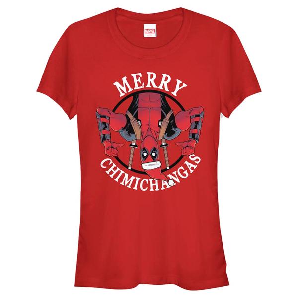 Aperçu: Marvel - Deadpool - Deadpool Merry Chimichangas - Christmas - Femme T-shirt - Rouge - Devant