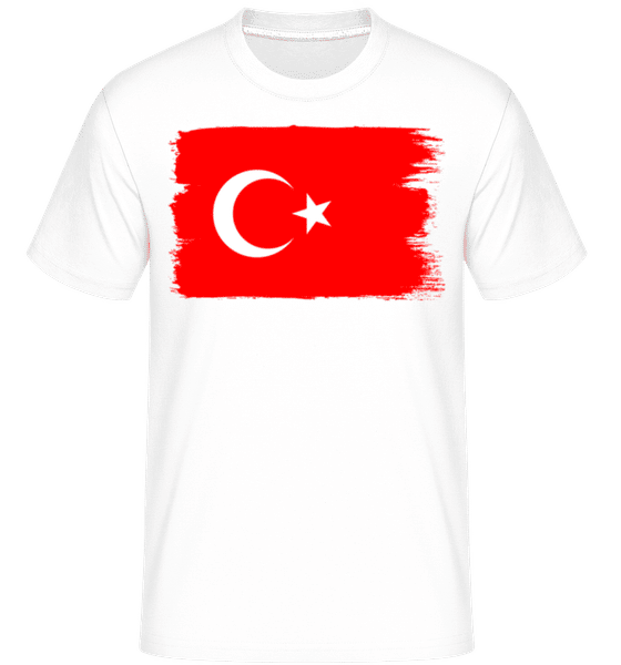 Aperçu: Drapeau Turquie -  T-Shirt Shirtinator homme - Blanc - Devant