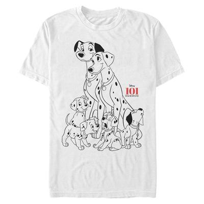 Disney Classics - Les 101 Dalmatiens - Skupina Dog Pile - Homme T-shirt - Blanc - Devant