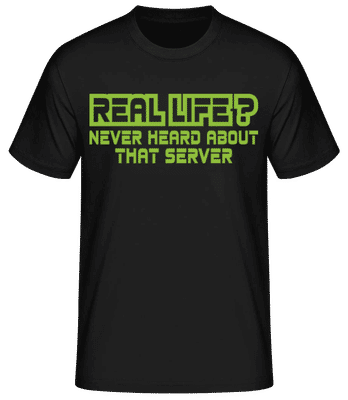 Skutočný život? - Pánske basic tričko - Čierna - Predné