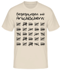Begegnungen Mit Arschlöchern - Männer Basic T-Shirt - Creme - Vorne