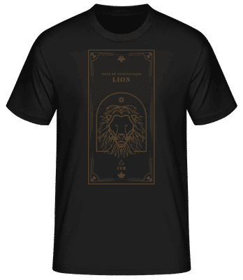 Art Déco Signe Astrologique Lion - T-shirt standard Homme - Noir - Devant