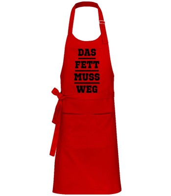 Das Fett Muss Weg - Profi Kochschürze - Rot - Vorne