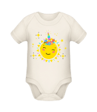 Soleil Heureux - Body manches courtes bio - Crème - Devant