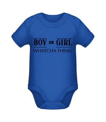 Boy Or Girl - Whatcha Think? Black/White - Body manches courtes bio - Bleu royal - Devant