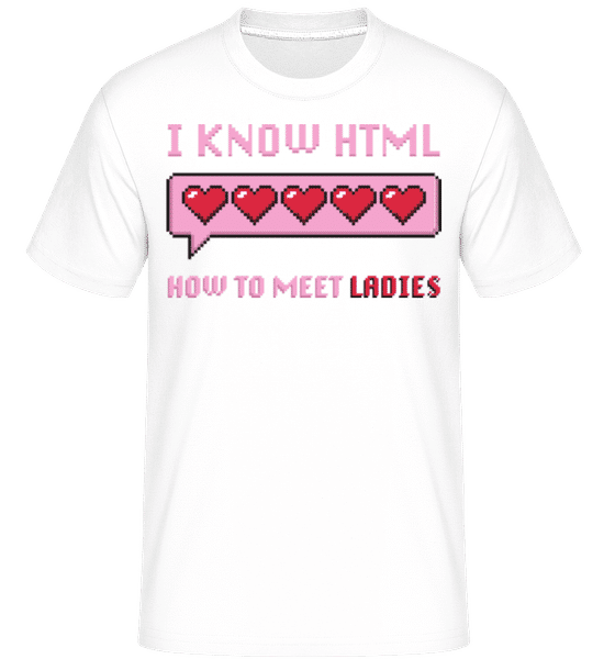 Aperçu: I Know HTML -  T-Shirt Shirtinator homme - Blanc - Devant