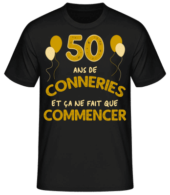 50 Ans De Conneries - T-shirt standard Homme - Noir - Devant