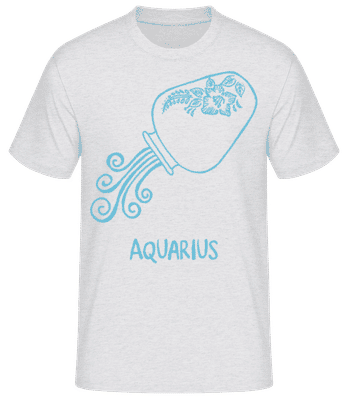 Scribble Style Zodiac Sign Aquarius - Camiseta básica para hombre - Gris moteado - delante