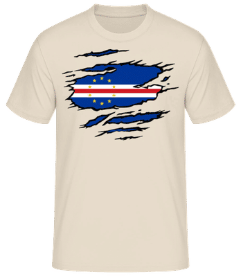 Ripped Flag Cape Verde - Men's B&C T-Shirt - Cream - Front