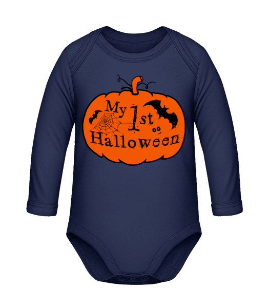 Aperçu: My First Halloween - Body coton bio manches longues Bébé - Bleu marine - Devant