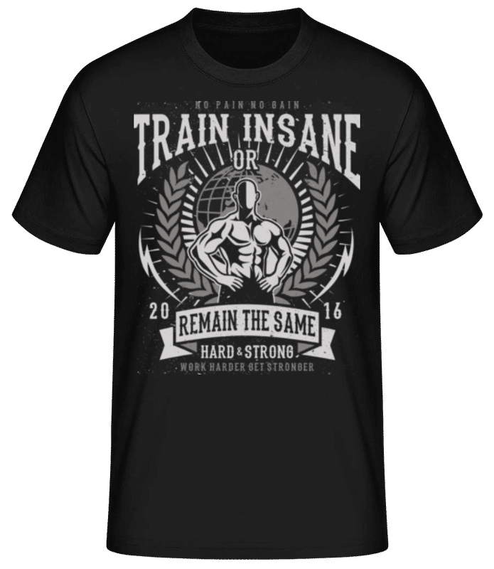 Náhled: Train Insane - Pánské basic tričko - Černá - Napřed