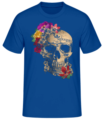 Skull Mexico - Camiseta básica para hombre - Azul real - delante